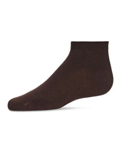 Memoi Basic Silky-soft Gauge Ankle Sock In Brown
