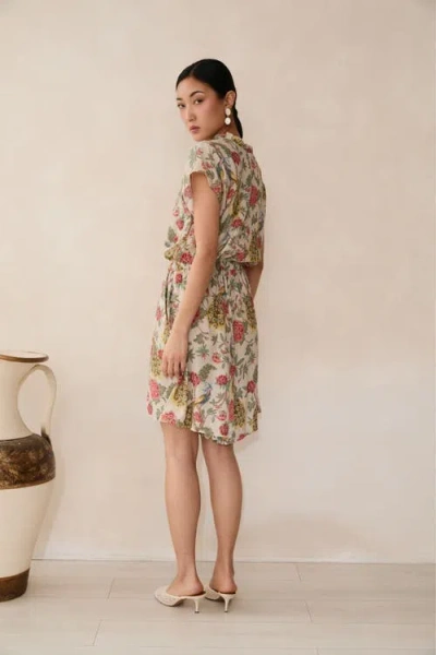 Raishma Samara Cream Playsuit In Multi