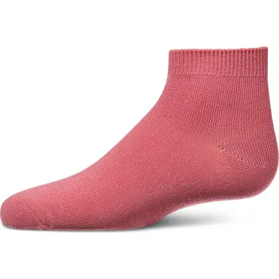 Memoi Basic Silky-soft Gauge Ankle Sock In Red