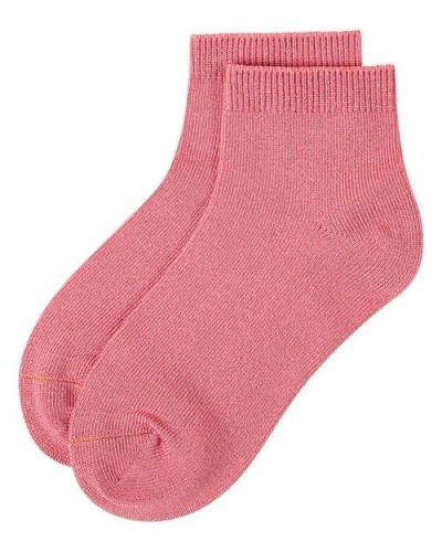 Memoi Basic Silky-soft Gauge Ankle Sock In Red