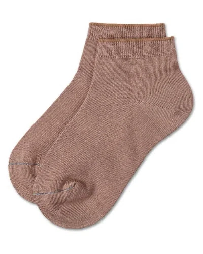 Memoi Basic Silky-soft Gauge Ankle Sock In Brown