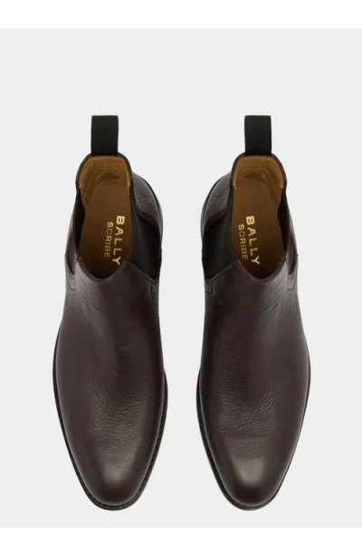 Bally Elasticated Panel Chelsea Boots In Brown