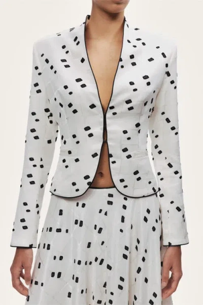 Nocturne Printed Tailored Jacket In White