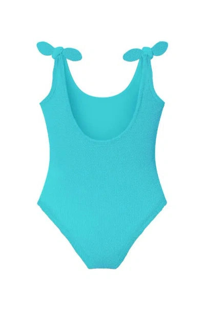 Limeapple Crinkle Bow Tie One Piece In Pink