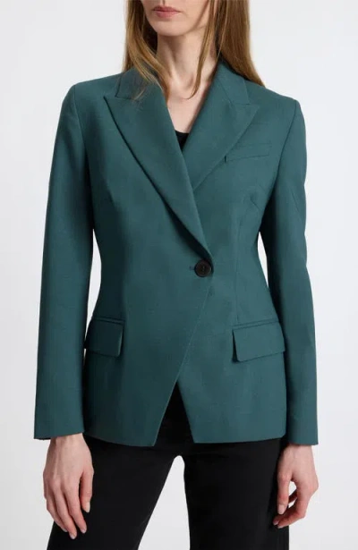 Santorelli Malli Single Button Wool Stretch Jacket In Green