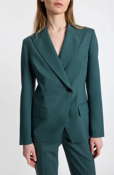 Santorelli Malli Single Button Wool Stretch Jacket In Green