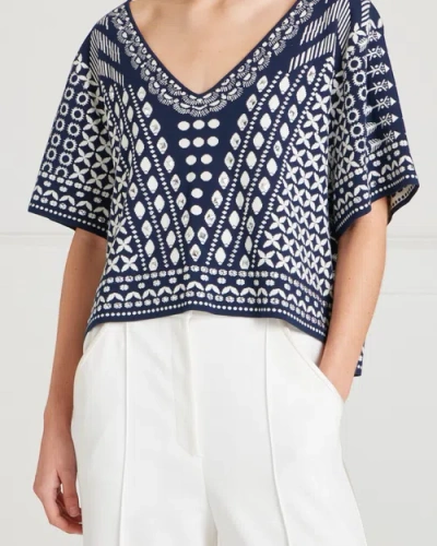 Temperley London Patterned V-neck Top In Multi