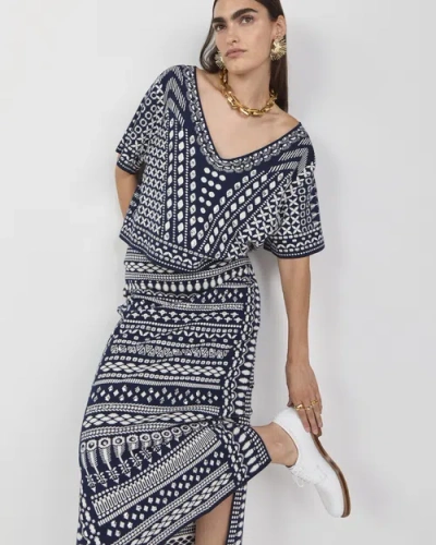 Temperley London Patterned V-neck Top In Multi