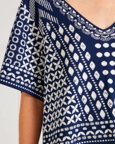 Temperley London Patterned V-neck Top In Multi