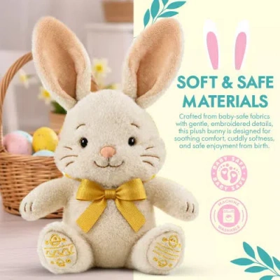 Sperric Plush Bunny With Bow And Silicone Teether Set