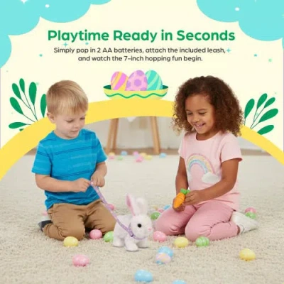 Sperric Interactive Easter Plush Bunny Toy Set With Spinner Egg In Multi