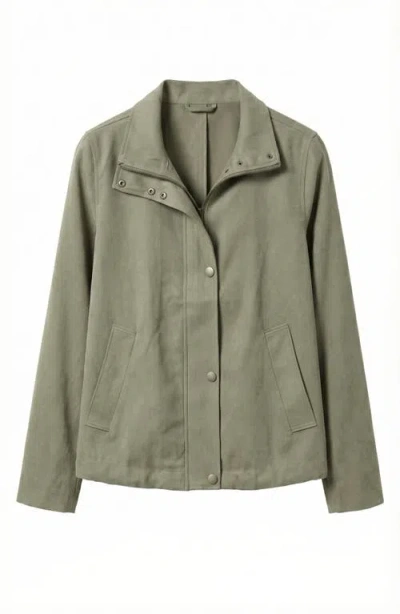Modenaire Cropped Utility Drawstring Jacket In Green