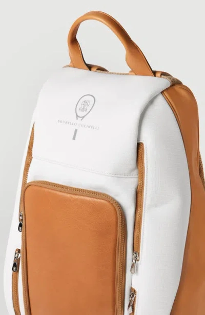 Brunello Cucinelli Zip Leather Backpack In Brown