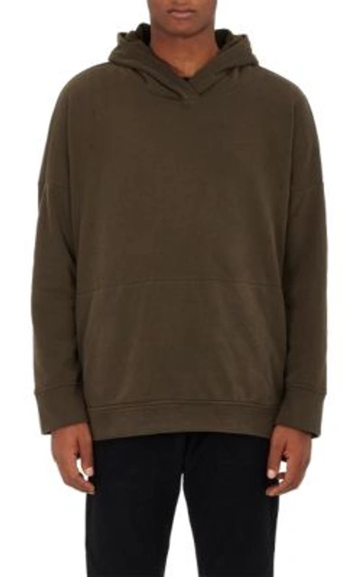 Stampd Distressed French Terry Hoodie In Dark Green