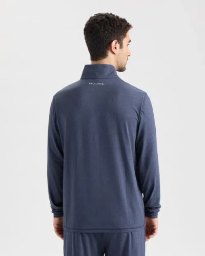 Salt Life Stamina Zip Mock Neck Pullover In Multi