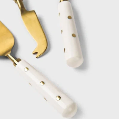 Mela Artisans Sitara Cheese Server Set In White