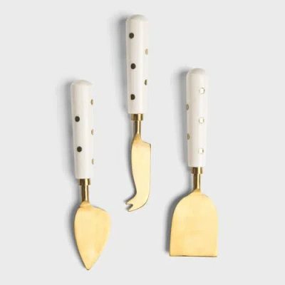 Mela Artisans Sitara Cheese Server Set In White