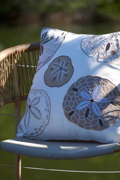 Rightside Designs Sand Dollar Neutrals Pillow In White