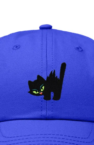 Dalix Blink Black Cat Dad Cap In Blue