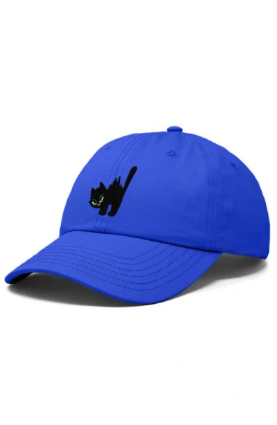 Dalix Blink Black Cat Dad Cap In Blue