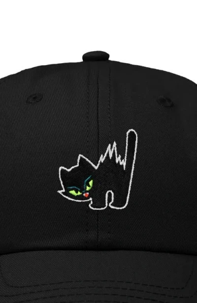 Dalix Blink Black Cat Dad Cap In Black