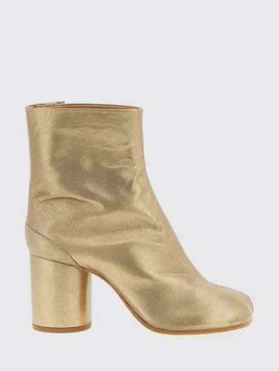 Maison Margiela 80mm Tabi Metallic Leather Split-toe Ankle Boots In Multi