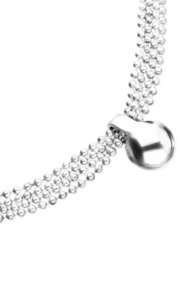 Unode50 Sterling Silver Alloy Necklace With Silver Threads And Big Shaped Ball In Orange