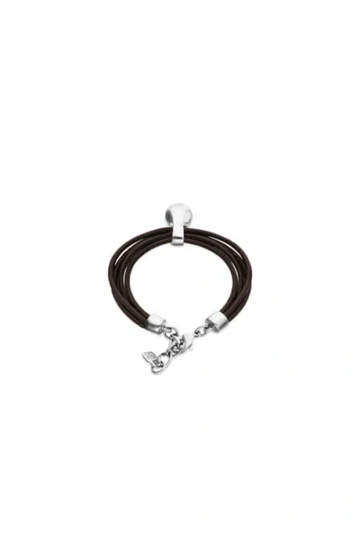 Unode50 Leather Strap With Sterling Silver-plated Dial In Green