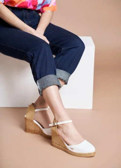 Viscata Satuna Canvas Espadrille Wedges In White