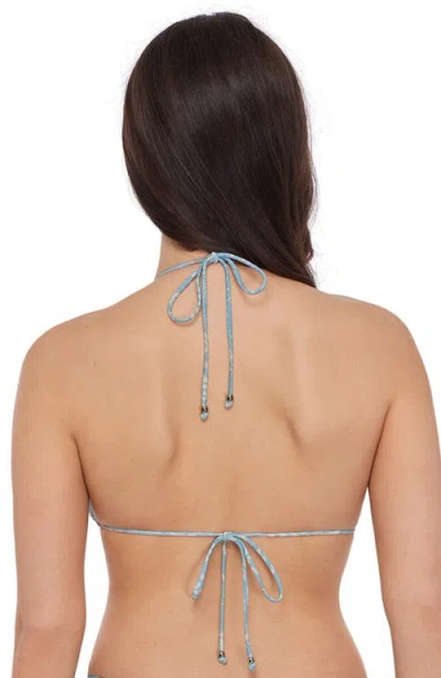 Stevie Multiway Adjustable Convertible Triangle Bikini Top In Blue