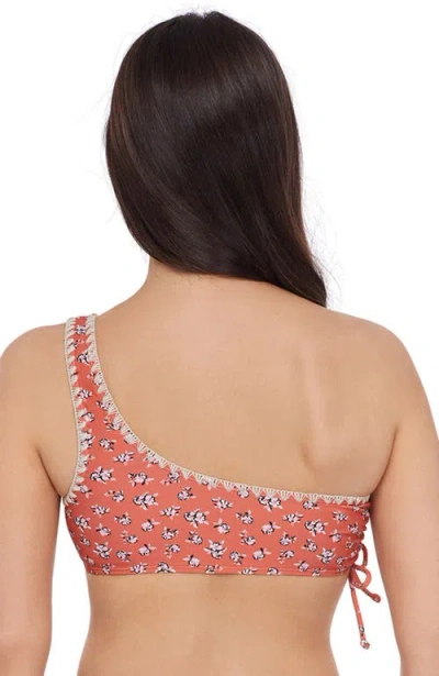 Stevie One Shoulder Bikini Top With Adjustable Tie In Multi