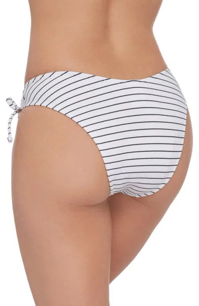 Stevie Adjustable Side Tie Scoop Bikini Bottom In Blue