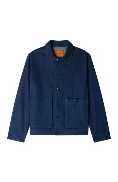 Sandro Denim Worker Jacket In Blue