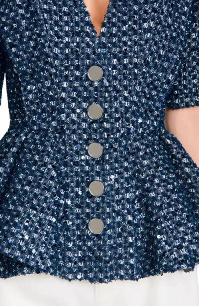 Sandro Sequinned Jacket In Blue