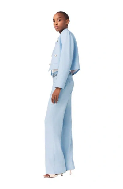 Maje Short Single-breasted Jacket In Blue