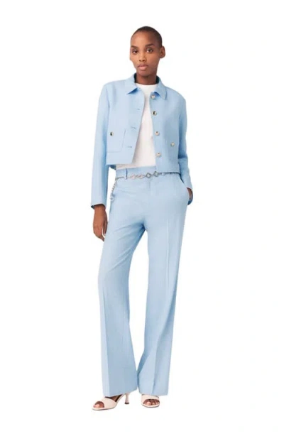 Maje Short Single-breasted Jacket In Blue