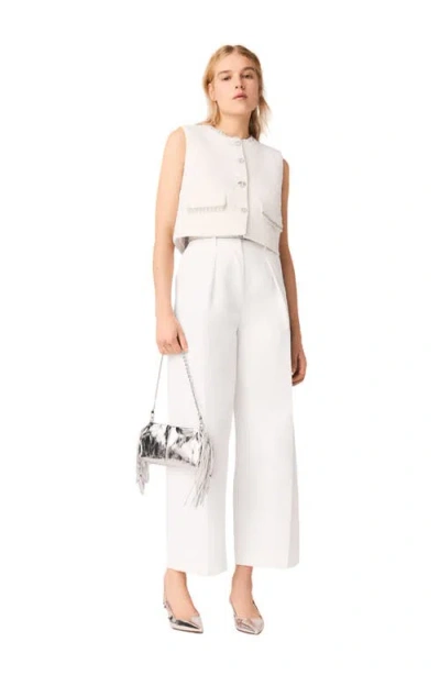 Maje Pantalon De Tailleur Balon In White