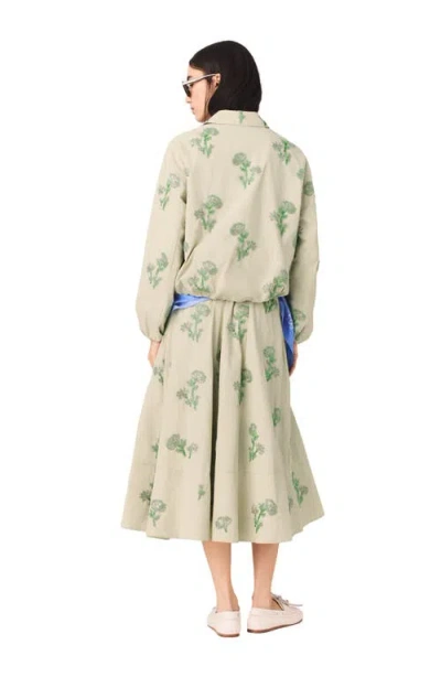 Maje Embroidered Technical Bomber Jacket In Brown