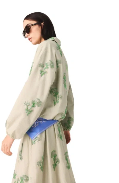 Maje Embroidered Technical Bomber Jacket In Brown