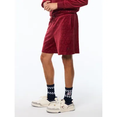 Sergio Tacchini Bandiera Debossed Velour Short In Red