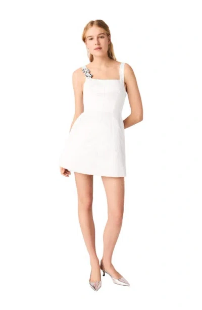Maje Robe Courte En Satin In White