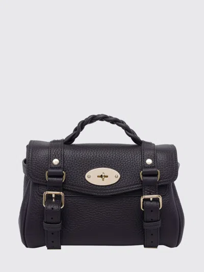Mulberry Black Leather Mini Alexa Heavy Grain Top Handle Bag