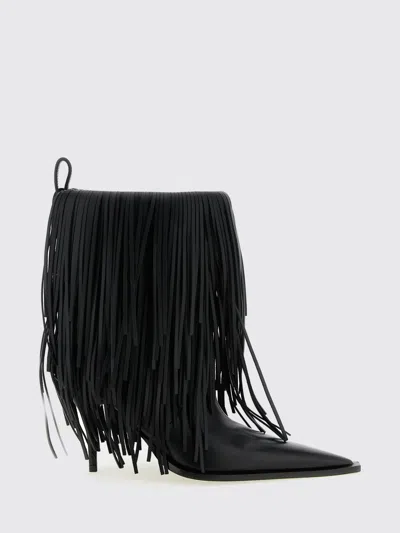Balenciaga Avenue Fringe Ankle Boots Pointed Toe Pull Tab