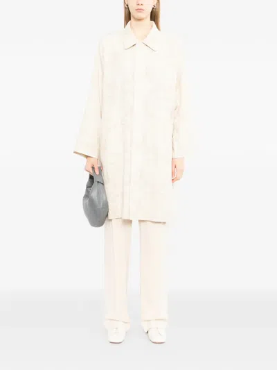 Kinyan Lam Patterned Collared Coat In Neutral