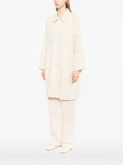 Kinyan Lam Patterned Collared Coat In Neutral