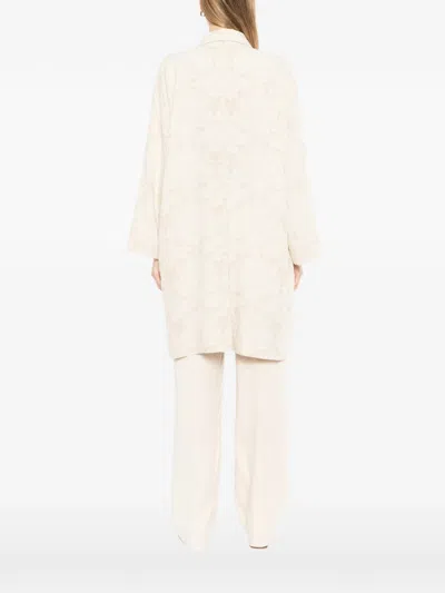 Kinyan Lam Patterned Collared Coat In Neutral