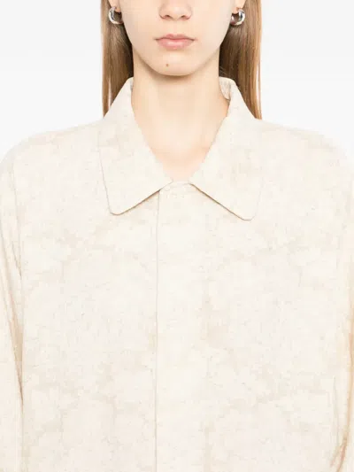 Kinyan Lam Patterned Collared Coat In Neutral