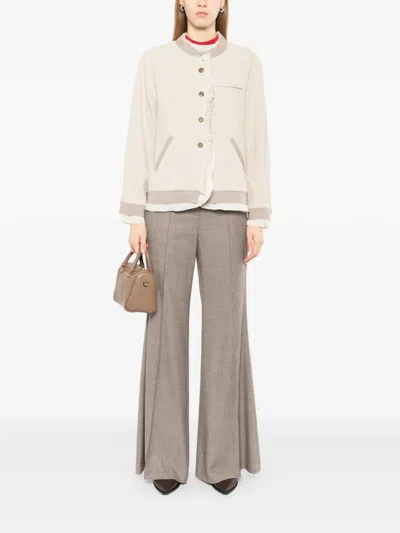 Cotemp Ruffled Button Jacket In Neutral