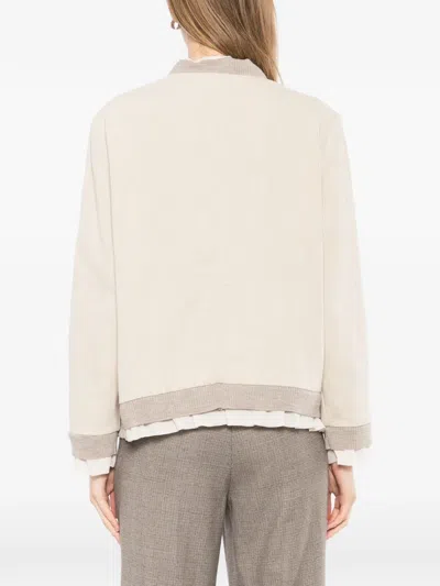 Cotemp Ruffled Button Jacket In Neutral