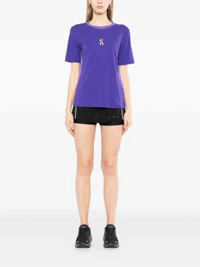 On Ribbed Panel T-shirt In Blue